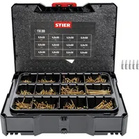 Stier Spanplattenschrauben-Systainer I T-LOC mit 1.380 Schrauben