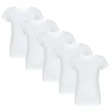 TupTam Unterhemden Jungen – 5er Pack Kurzarm Kinder Unterhemden, Baumwolle, Bequem & Atmungsaktiv, Farbe: Weiß, Größe: 140-146 - 140-146