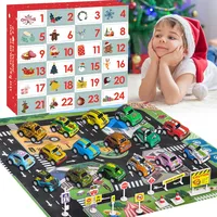 QIAMO Adventskalender Auto Kinder 2024, 24 Tage Countdown-Kalender Auto Spielzeug Weihnachtskalender, Spielzeug ab 2 3 4 5 6 7 8 Jahre Junge Weihnachts-Neuheits-Spielzeug-Set