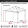 Brast Pavillon Aluminium Pagode 3,5 x 3,5 m inkl. Moskitonetz Dunkelgrau