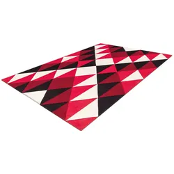 Teppich ARTE ESPINA "Joy 4130", rot (schwarz, rot, weiß), B:170cm H:22mm L:240cm, Obermaterial: 100% Modacryl, Teppiche, Sehr strapazierfähig, Fußbodenheizungsgeeignet