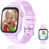 Smartwatch Kinder, 4G GPS Uhr Kinder Smartwatch mit GPS mit SIM WiFi Videoanruf SOS Schulmodus Kamera Wasserdichte Spiele Voice Chat Handy Wecker, Kinderuhr Geschenke für Mädchen Jungen Student