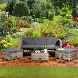 MuCoLa Gartenlounge-Set 4-tlg. Grau