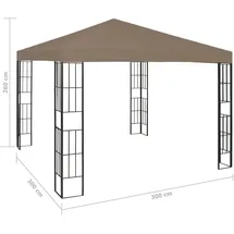 vidaXL Pavillon 3 x 3 m Taupe