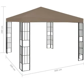 vidaXL Pavillon 3 x 3 m Taupe