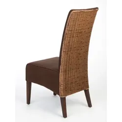 Rattanstuhl Polsterstuhl Esszimmerstuhl Stühle Antonio Polster Wildlederoptik prairie braun