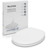 VILSTEIN | Premium Toilettendeckel mit Absenkautomatik | Edelstahl Befestigung | Abnehmbar | Antibakteriell | Softclose | Toilettensitz Klodeckel Klobrille WC Sitz | Weiß