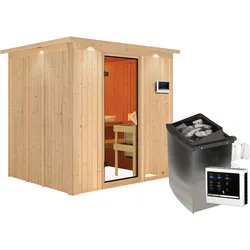 Karibu Sauna Sodin-9kWOfen inkl.Steuergerät-Inkl.Dachkranz inkl. 8-teiligem gratis Zubehörpaket (Gesamtwert 191,92€)