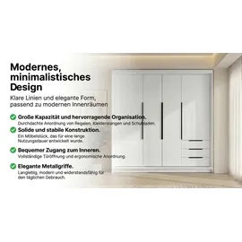 A&J MöbelLand Drehtürenschrank KLARI 200 x 215 x 59,5 cm Silberfarben