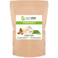 GreatVita Mandelmehl 4x 400g entölt | aus blanchierten Mandeln | proteinreich