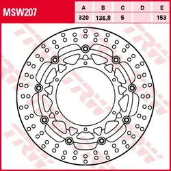 TRW Lucas Brake disc MSW207, drijvend