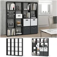 Vicco KARREE Bücherregal 16 Fächer 40 x 30 x 160 cm Schwarz