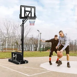 Costway Basketballständer 245-305cm höhenverstellbar, Basketballkorb mit Ständer, 2 Rädern & Gewichtssack, Mobile Basketballanlage