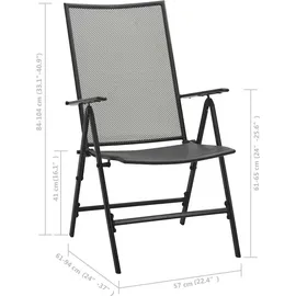 vidaXL Klappstühle 310153 57 x 94 x 104 cm anthrazit 4 St.