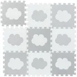 Relaxdays Puzzlematte Grau, Weiß, Kunststoff, 31.5x31.5 cm, x 91,5 cm 540 g