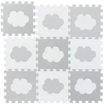 Relaxdays Puzzlematte Grau, Weiß, Kunststoff, 31.5x31.5 cm, x 91,5 cm 540 g