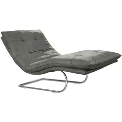Relaxliege W.SCHILLIG "daily dreams", grau (grau s37), B:95cm H:91cm T:170cm, Stoff S37 (100% Polyester), Sofas, in Waffelkissen-Optik, wahlweise mit Motor, Freischwingergestell