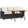 vidaXL Gartensofa 3-Sitzer mit Kissen & Tisch 410 x 80 x 65 cm Schwarz
