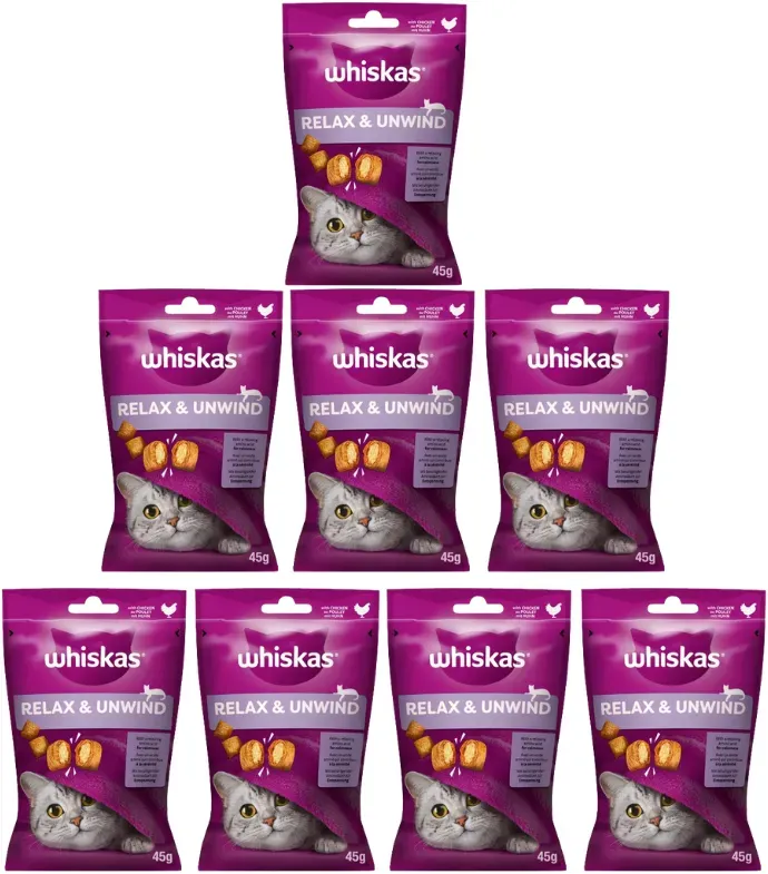 WHISKAS Relax & Relieve 8x45g Katzenleckerli, mit Huhn (Rabatt für Stammkunden 3%)