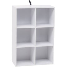 Woltu Bücherregal 6 Fächer, Würfelregal, Standregal aus Holzwerkstoff, Aufbewahrungsregal Büroregal Aktenregal, 59,6x89x29 cm (BxHxT), SK002ws3