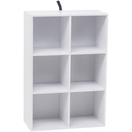 Woltu Bücherregal 6 Fächer, Würfelregal, Standregal aus Holzwerkstoff, Aufbewahrungsregal Büroregal Aktenregal, 59,6x89x29 cm (BxHxT), SK002ws3