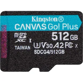 Kingston Canvas Go! Plus Gen4 512GB microSDXC Speicherkarte (200 MB/s, A2 U3)