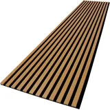 wohnartig Akustikpaneele 1,485m2 - 275cm x 54cm* set - 2 Stück 275cm x 27cm| Buche 206 | Wandverkleidung | Lamellenverkleidung | Akustikpaneel | Wandpaneele auf filz | Akustikfilz