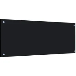 DELUKE® Küchenrückwand Glas - 100x40cm Schwarz Wandverklediung Küche Wandschutz Spritzschutz Herdspritzschutz Glasplatte Rückwandküche Küchenwand