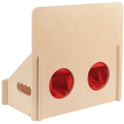 EDUPLAY Lernspielzeug Fühlkasten, 34 x 32 x 20 cm Sensorik-Lernspiel zum Erfühlen von Gege beige