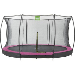 Bodentrampolin EXIT „Silhouette Ground“ Trampoline Gr. Ø 366 cm, rosa (schwarz, pink) Kinder Ab 3-5 Jahren mit Sicherheitsnetz
