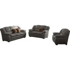 Cotta Polstergarnitur COTTA "Casino, Sofa Set, 3-2-1 Sitzer, Wohnzimmer Garnitur", braun (fango), H:88cm T:92cm, 100% Echtleder, Sitzmöbel-Sets, Sessel, 2-Sitzer, 2,5-Sitzer, hohe Rückenlehne