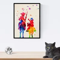 Nacnic Poster. Don Quixote & Sancho Panza 30x40cm. Rahmenlos