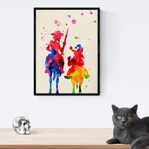 Nacnic Poster. Don Quixote & Sancho Panza 30x40cm. Rahmenlos