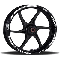 Felgenaufkleber für Motorrad, Komplett-Set für 2 Räder, 17 Zoll (17 Zoll), personalisierbare Felgenstreifen, Universalfarbe, Modell 14, Artikelnummer RT014 (010 Weiß)