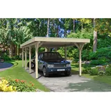 SKANHOLZ Skan Holz Flachdach-Einzelcarport Spessart 355 cm x 846 cm Leimholz