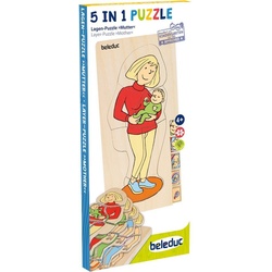 beleduc Konturenpuzzle Lagen Puzzle - Mutter, 28 Puzzleteile bunt