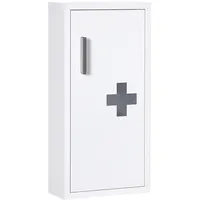 kleankin Medizinschrank-30L x 12B x 60H cm-Weiß - Weiss