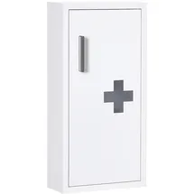 kleankin Medizinschrank-30L x 12B x 60H cm-Weiß - Weiss