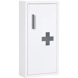 kleankin Medizinschrank-30L x 12B x 60H cm-Weiß - Weiss