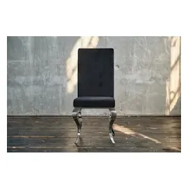 KAWOLA Stuhl LEIA Esszimmerstuhl Barock Velvet schwarz