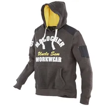 Uncle Sam Hoodie Strickfleecehoodie Oliv Melange/Yellow S
