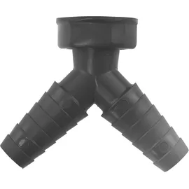 Conmetall Cornat Rezyklat Schlauchanschluss 2-fach - 45° Abzweig - 1 Zoll Ig Ø 21 mm - 23 mm - Hergestellt aus recycelten Kunststoffen, Doppel-maschinenanschluss, Tec356401r