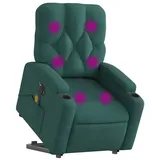 vidaXL Massagesessel Elektrisch 86,5 x 93,5 x 0 cm Dunkelgrün mit Aufstehhilfe