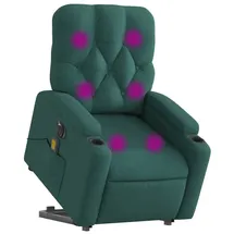 vidaXL Massagesessel Elektrisch 86,5 x 93,5 x 0 cm Dunkelgrün mit Aufstehhilfe