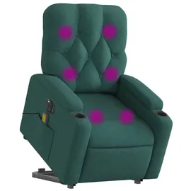 vidaXL Massagesessel Elektrisch 86,5 x 93,5 x 0 cm Dunkelgrün mit Aufstehhilfe