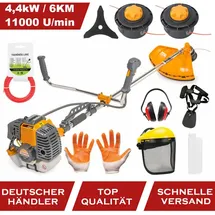 Powermat Benzin-Motorsense 52ccm 6 PS Trimmer Set Zubehör