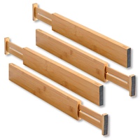 KESPER Schubladentrenner 4er Pack, Bambus, Maße: 45.5 x 1.5 x 6 cm, Farbe: Braun| 17074 13