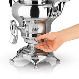 BEEM ODESSA + Samowar 3 l | Edelstahl | Türkischer Teekocher elektrisch | 1800 W| 1 l Edelstahl-Teekanne mit Sieb | 3 l Wasserkocher | NEU: Dispenser mit Einhand-Bedienung