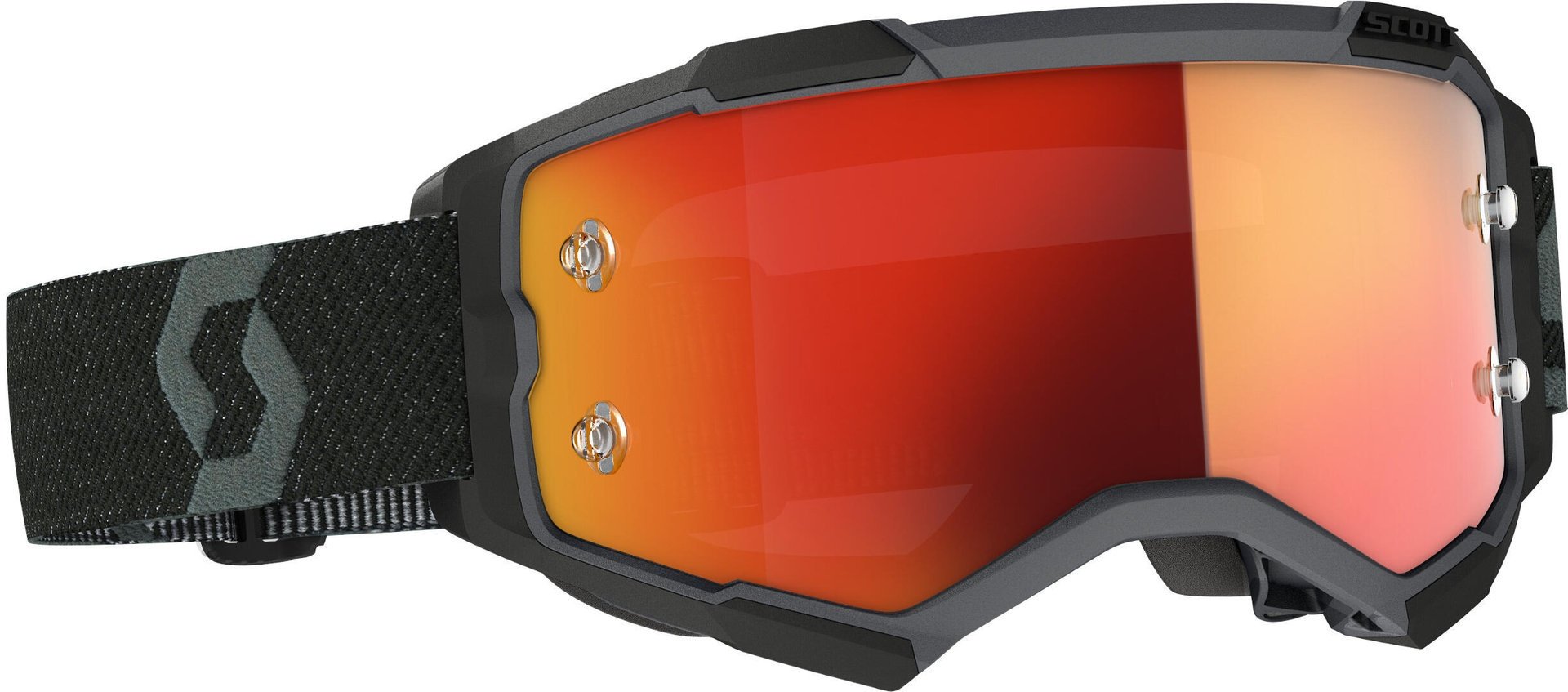 Scott Fury zwarte Motocross Goggles, zwart, Eén maat Voorman