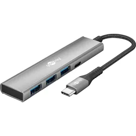 goobay Slim 4-Port, USB-Hub, USB-CTM auf USB-CTM/USB-A, 5 Gbit/s